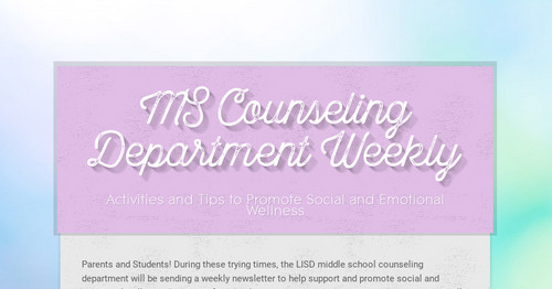 MS Counseling Department Weekly