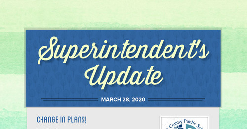 Superintendent's Update