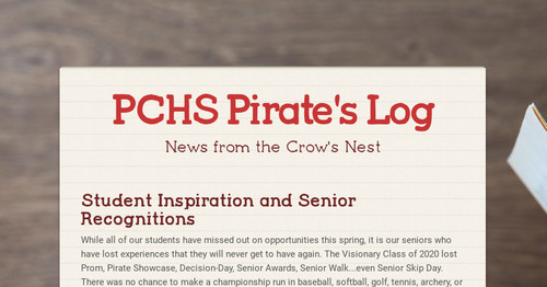 PCHS Pirate's Log