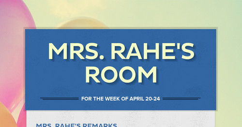 Mrs. Rahe's Resource Room