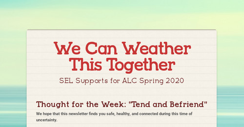 We Can Weather This Together