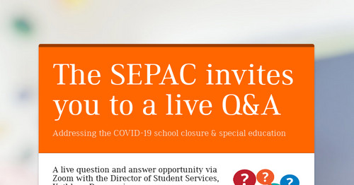 The SEPAC invites you to a live Q&A