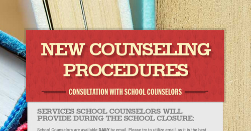 New Counseling Procedures