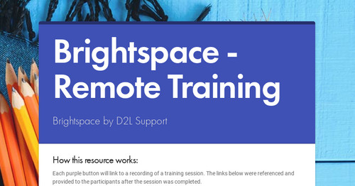 Brightspace - Remote Training