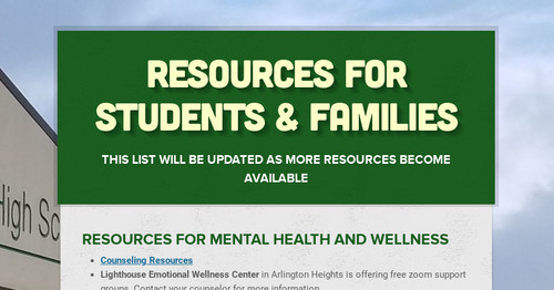 Resources for Students & Families