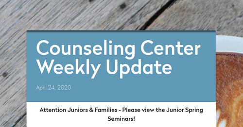Counseling Center Weekly Update