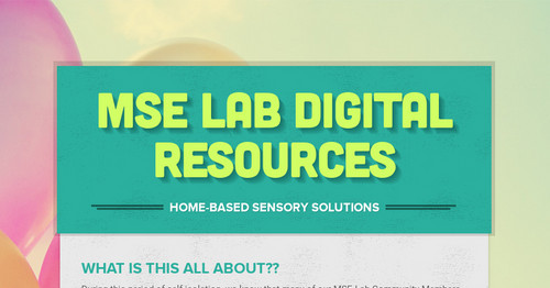 MSE Lab Digital Resources