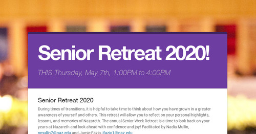 Sernior Retreat 2020!