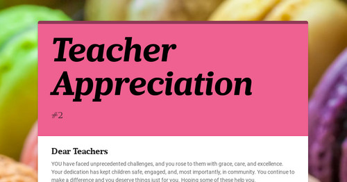 Teacher Appreciation