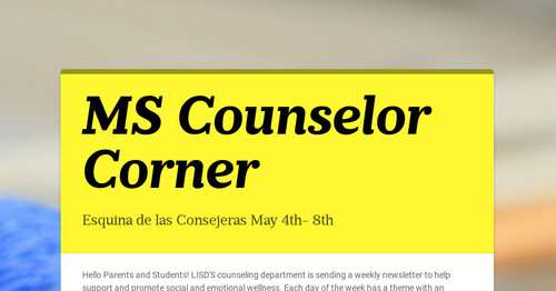 MS Counselor Corner