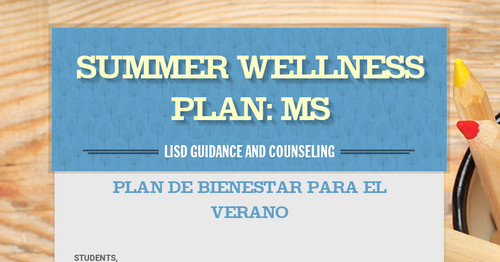Summer Wellness Plan: MS