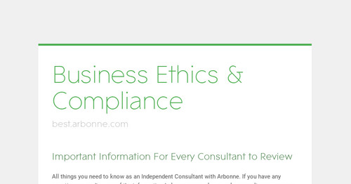 Business Ethics & Compliance