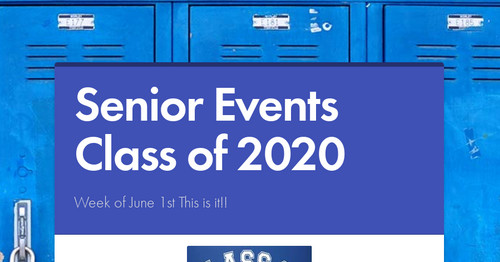 Senior Events Class of 2020