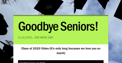 Goodbye Seniors!