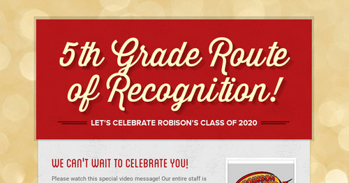 5th Grade Route of Recognition!