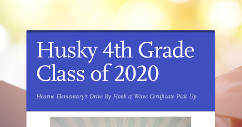 Husky 4th Grade Class of 2020