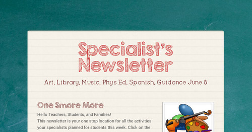 Specialist's Newsletter