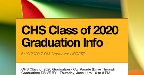 CHS Class of 2020 Graduation Info