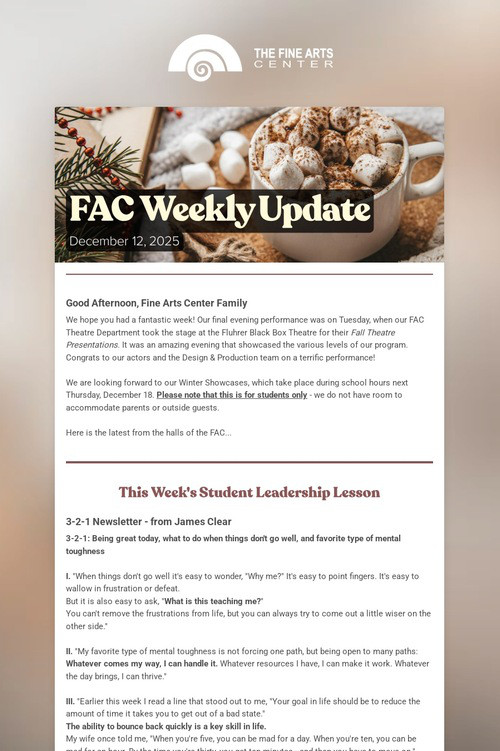 FAC Weekly Update