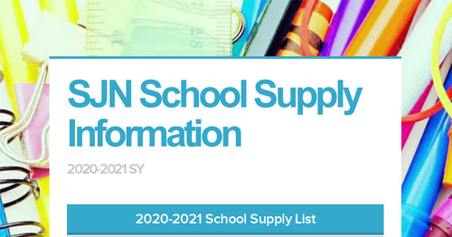 SJN School Supply Information