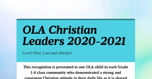 OLA Christian Leaders 2020-2021