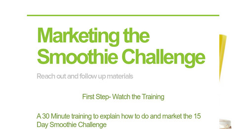Marketing the Smoothie Challenge