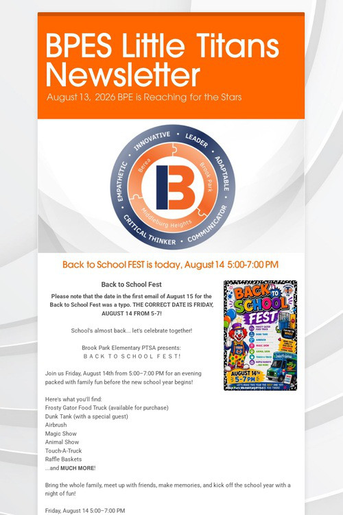 BPES Little Titans Newsletter