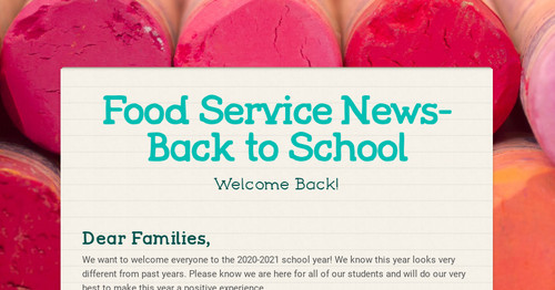 Food Service News-Back to School