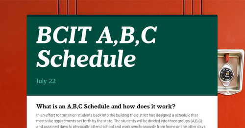BCIT A,B,C Schedule