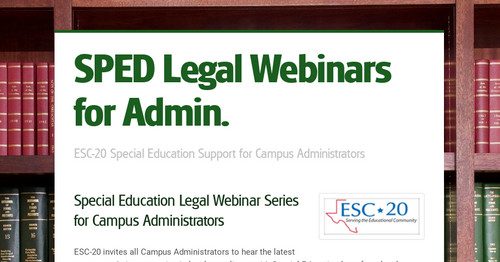 SPED Legal Webinars for Admin.