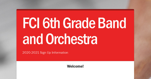 FCI 6th Grade Band and Orchestra