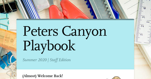 Peters Canyon Playbook