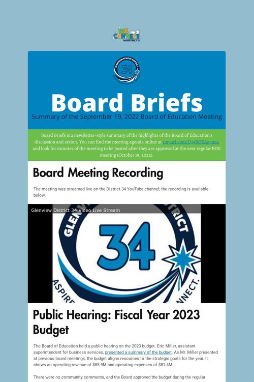 Board Briefs