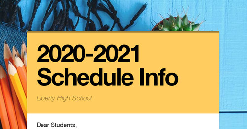 2020-2021 Schedule Info