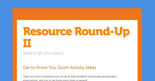Resource Round-Up II
