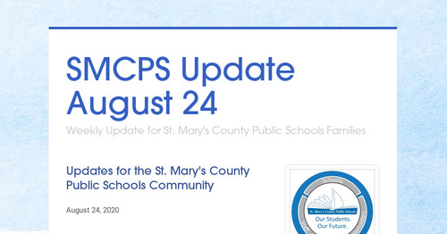 SMCPS Update August 24