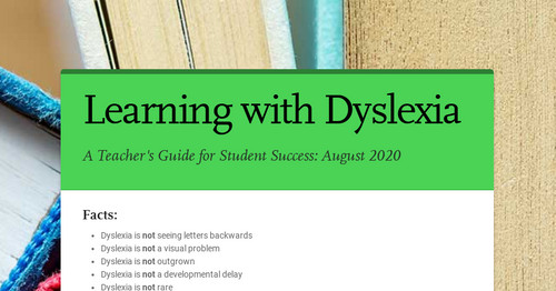 Learning with Dyslexia