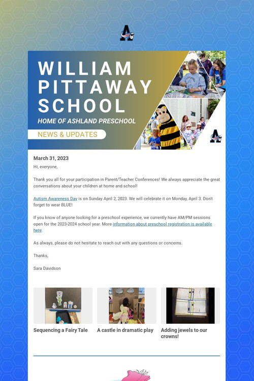 Ashland Preschool Weekly Update