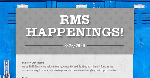 RMS Happenings!