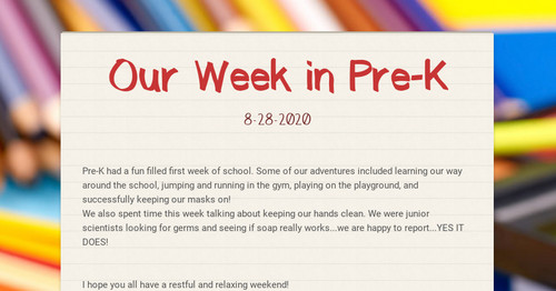 Our Week in Pre-K