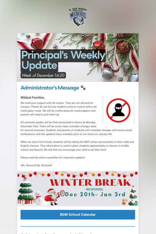 Principal's Weekly Update