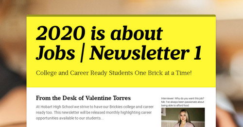 2020 is about Jobs | Newsletter 1