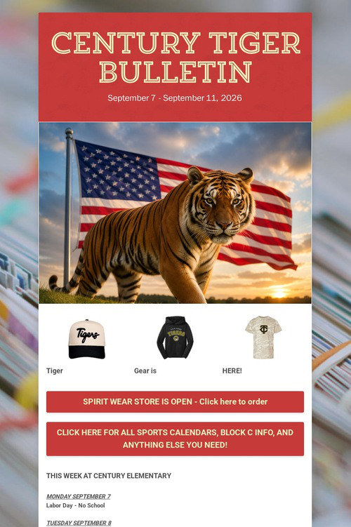 CENTURY TIGER BULLETIN