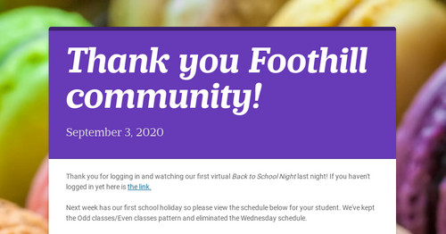 Thank you Foothill community!