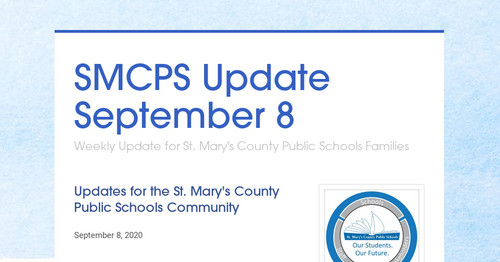 SMCPS Update September 8