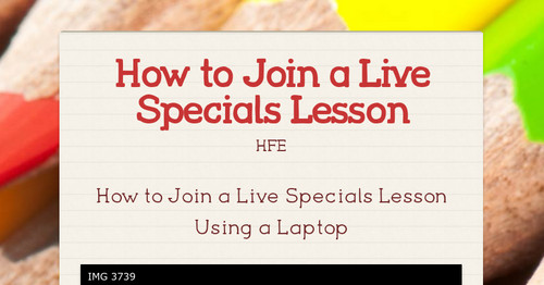 How to Join a Live Specials Lesson