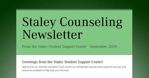 Staley Counseling Newsletter