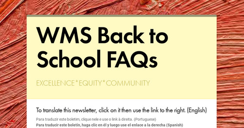 WMS Back to School FAQs