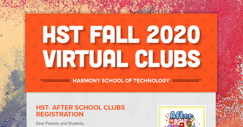 HST FALL 2020 VIRTUAL CLUBS