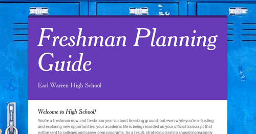 Freshman Planning Guide